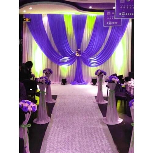 3M*6M wedding backdrop with swags backcloth Party Curtain Celebration Stage Performance Background Satin Drape wall valance