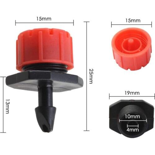 50pcs Water Flow Dripper 4mm Eight 8 Holes Lawn Plants Plastic Small Adjustable Nozzles Irrigation Garden Micro Spray Sprinkler