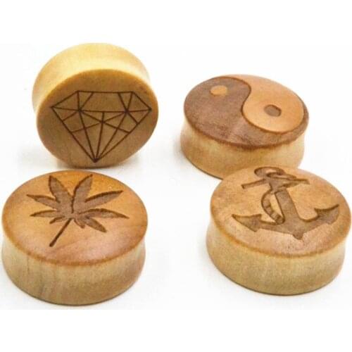 110PCS Free Shippment Body Jewelry- Logos Wood Ear Plugs Ear Scretcher Tunnle Sets Earlet Gauge 10mm up to 30mm (11sizes)