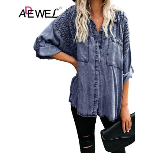 ADEWEL Retro Gray Be A Rockstar Vintage Washed Button Down Top Plus Size Women T Shirt Poleras Mujer De Moda 2019 Clothes 2XL