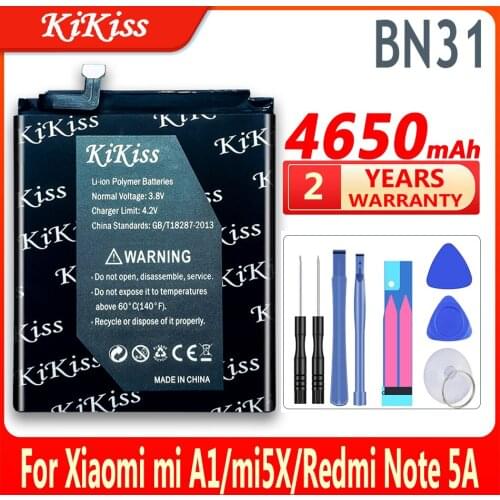 4650mAh High Capacity Battery For XIAOMI Mi A1 Mi 5X BN31 Redmi Y1 Lite S2 Replacement For Xiaomi Redmi Note 5A Battery Batterie