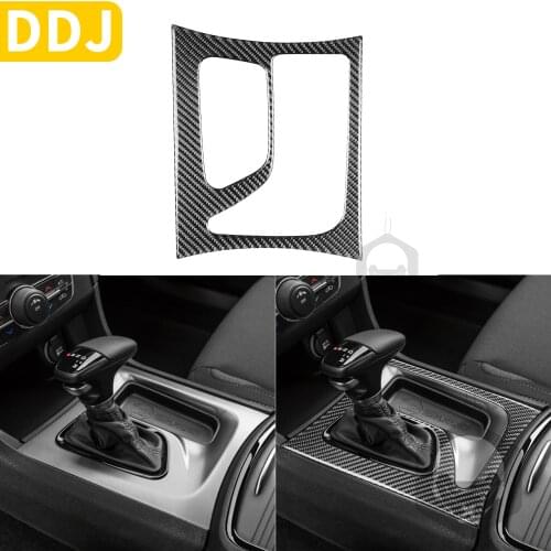 For Dodge Charger LD 2015+ Carbon Fiber Automatic Transmission Panel Frame Gear Lever Base Decorative Interior Car Accessories