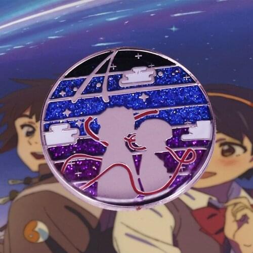 Taki Mitsuha Sparkles Pin Kimi no na wa Your Name Brooch Celebrating a timeless beautiful love story animation