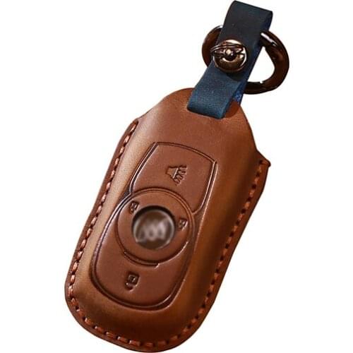 Genuine Leather Car Key Cover For Buick Enkewei GL8 Leather Buckle Cover New Regal Regal Remote Fob