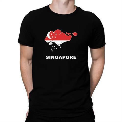 Singapore Country Map Color Men T-shirt Short Casual 100% COTTON O-Neck shirts