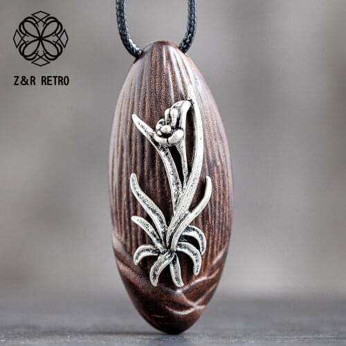 Flower Sandalwood Fashion Jewelry Collar Chocker Accessories Cute Jewlery Long Pendants Necklaces Valentines Day Gifts for Women