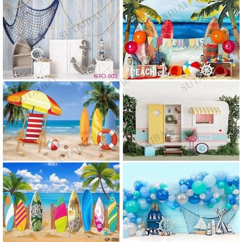 Template Graffiti Summer Surf Vacation Surfboard Hawaii Birthday Party Background Photographic Backdrop for Photo Studio