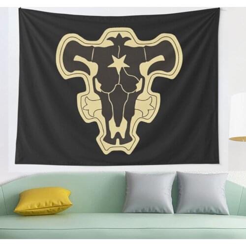Black Clover Black Bulls tapestry Mosaic Style Hippie Boho Wall Tapestries Mandala Fabric Mat Living Room Decor