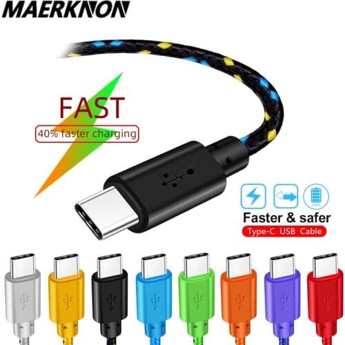 3M USB Type C Cable Fast Charging USB C Data Cord Usb-C Charger For Xiaomi Mi Note 10 Pro Samsung S10 S9 S8 Plus 1M Type-C Cable