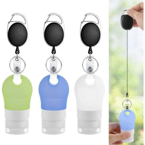 38ml Mini Empty Bottle Portable Travel Hand Sanitizer Refillable Bottle Silicone Protective Cover With Telescopic Buckle