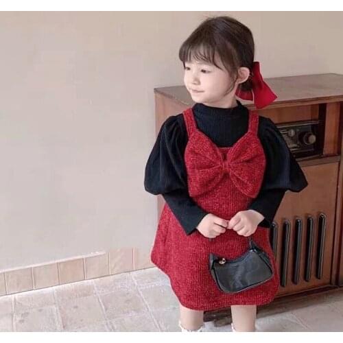2020 Baby Girls Elegant Clothing Set Velvet Warm Princess Suits Sweaters+big Bow Dress,Kids Girl Winter Clothes Sets