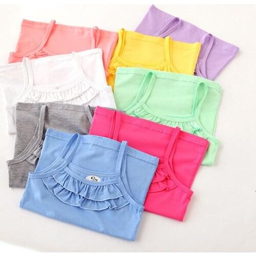 2019 New Arrival Baby Girl Summer t-shirts for kids tops tees Sleeveless t shirts for children vest