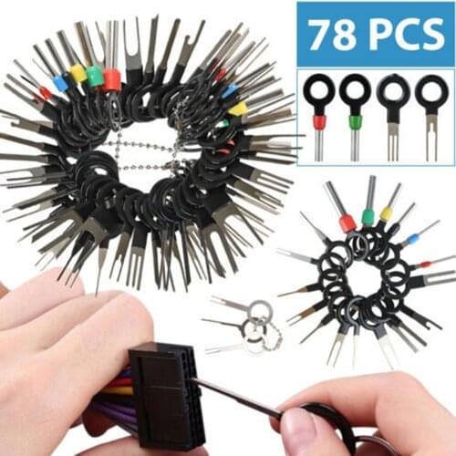 78PCS Terminal Ejector Kit Tools Wire Connector Extractor Automotive Terminal Wire Terminal Removal Tool Car Pin Kit