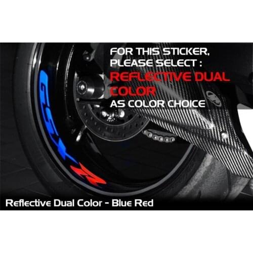 A set of 8pcs high quality Motorcycle Wheel Sticker Decal Reflective Rim Bike Motorcycle Suitable for SUZUKI GSX-R GSXR