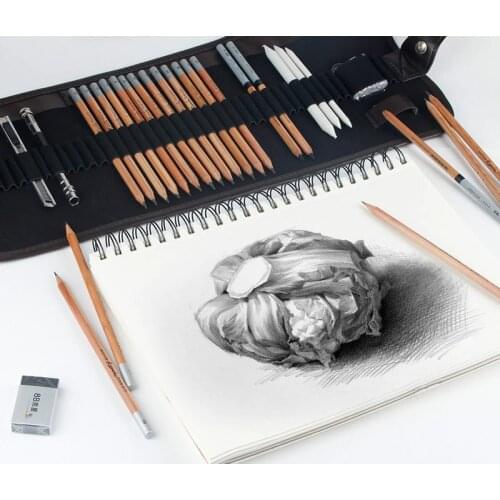 Macro Charcoal Pencil Professional 2B HB Sketch Drawing Pencil Set Eraser Knife Painting Art Supplies Office School Hard Pencil