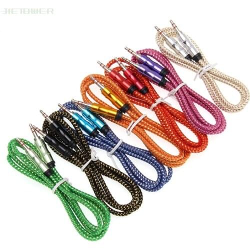 New 3.5 Auxiliary Cable Audio Cable Nylon bamboo style Male Aux Cord Cable For Mp3/Speaker/Car Suppion wholesale 100pcs/lot