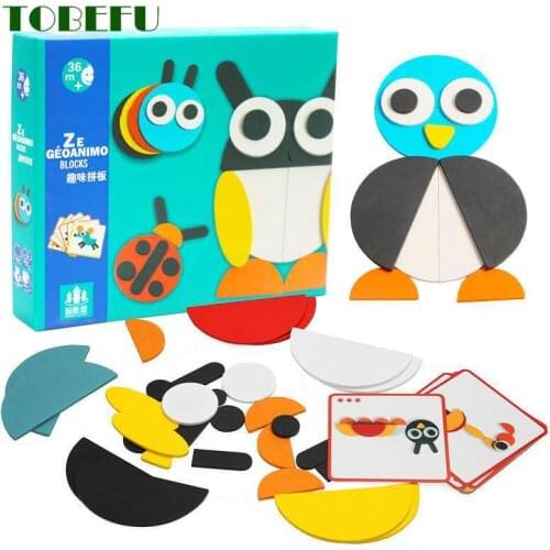 Montessori Educational Wooden Toy Jigsaw Puzzle Board Set Colorful Baby Educational Toys for Children Learning Developing Toy
