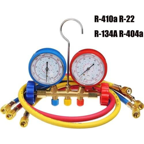 Refrigerant Charging Hoses with Diagnostic Manifold Gauge Set for R410A R22 R404 Refrigerant Charging 1/4" Thread Hose NJ