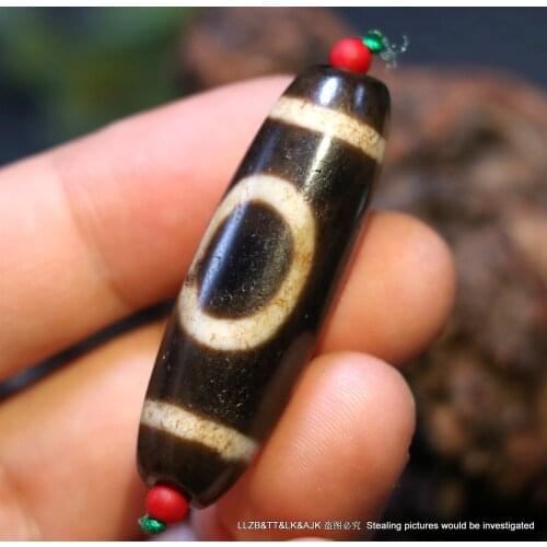 Power Energy Tibetan Old Agate Harmonious Symbolize Heaven&Earth dZi Bead Amulet AAA ZY Timestown UPD519A1