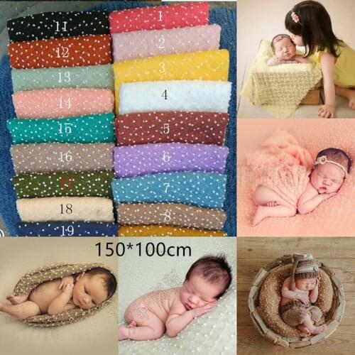 150* 100cm knit ball fabric pea fabric newborn baby photography background newborn Wrap scarf photography fabric