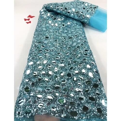 9 colors option popular embroidered tulle lace fabric french lace fabric SYJ-988814 with sequins