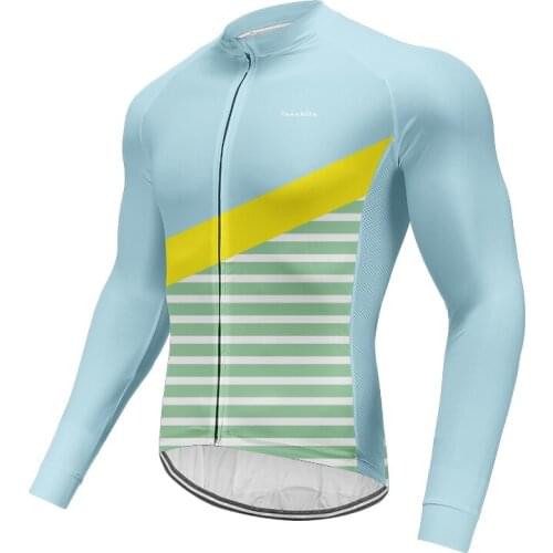 Runchita Spring striped long sleeve cycling jersey Casual Sport racing shirt aerodynamics MTB ridewear Ropa ciclismo hombre