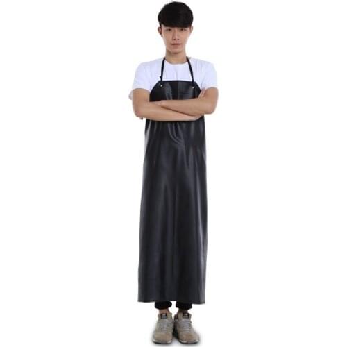 Waterproof leather apron oil-proof apron Canteen kitchen waist acid and alkali industrial long apron thick