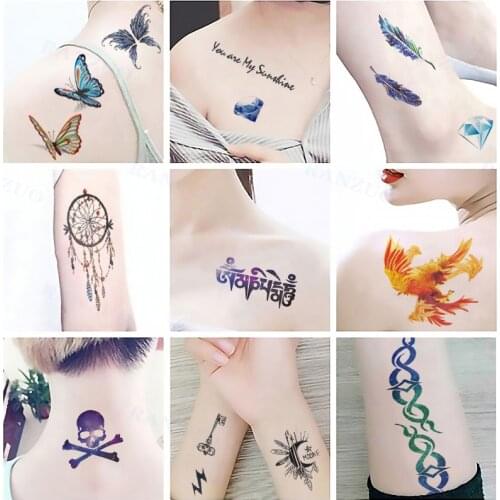 Temporary Tattoo Stickers Glitter Tattoo Stickers for Kids Arm Hand Stickers on Face Art Tattoo Tattoo on Body Fake Tattoo Cute
