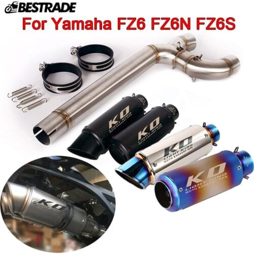 Dual-outlet Pipe for Yamaha FZ6 FZ6N FZ6S Motorcycle Exhaust System Mid Link Pipe Escape Left Right 51mm Muffler Stainless Steel