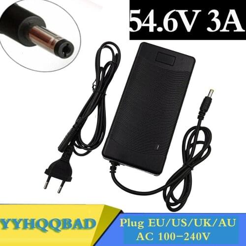YYHQQBAD 54.6V 3A Charger electric bike lithium battery charger for 48V lithium battery DC 5.5mm*2.1mm Plug