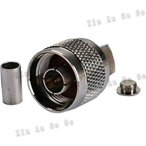 10PCS RF connector N male Right Angle crimping connector for RG58 RG142 LMR195 cable free shipping