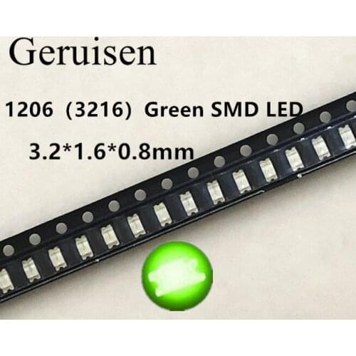 100pcs/lot 3216 1206 SMD Led Super Bright Red/Green/Blue/Yellow/White/RGB/ICE BLUE/UV Water Clear LED Light Diode 3.2*1.6*0.8mm