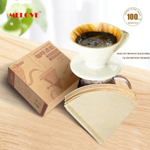 100 Pcs Per Box Professional Natural Unbleached Filters Paper For Coffee Cup Filter Paper Espresso Mocha Pot Kitchen Tools
