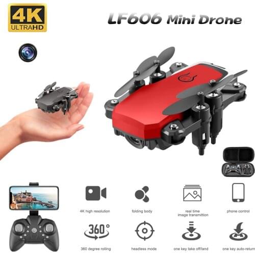 2.4G LF606 Mini Drone HD 4K Camera WiFi FPV Foldable RC Drone for Kids Altitude Holding Headless Mode RC Quadcopter Kids Toys