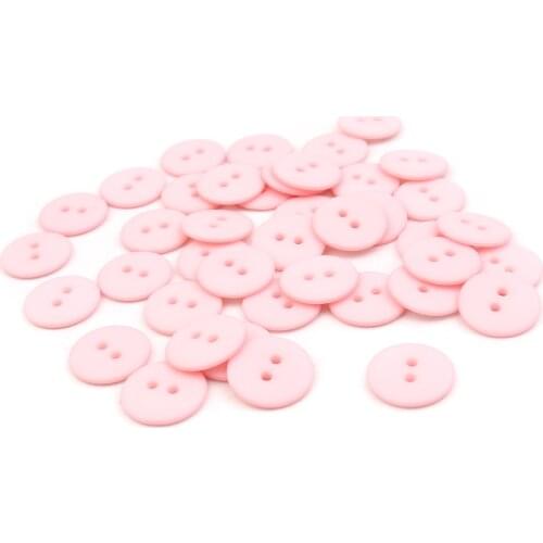 200PCs Resin Sewing Buttons For Crafts Scrapbooking Two Holes Round Pink Color Buttons For Kids DIY Clothing Wholesale 18mm Dia