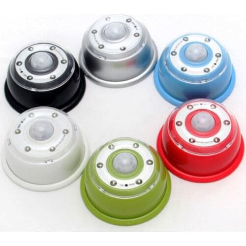 30pcs/lot New 6 LED Wireless LED Infrared PIR Auto Sensor Motion Detector Battery Powered Door Wall home lighting Lamp