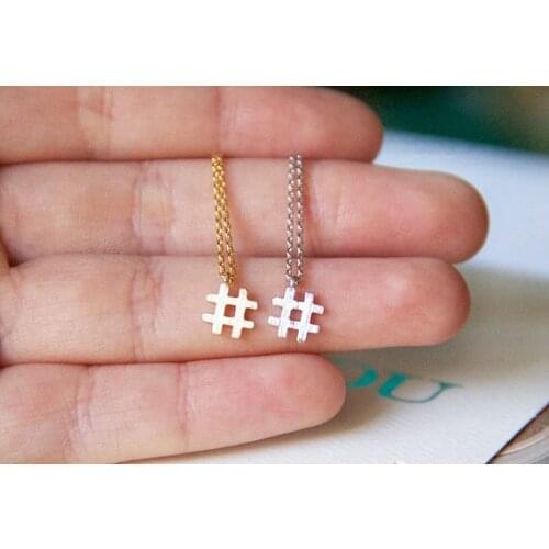 30 Hashtag letter Initial Sign pendant chain Necklace Trendy alphabet Symbol # Necklace for Women Ladie lucky gift jewelry