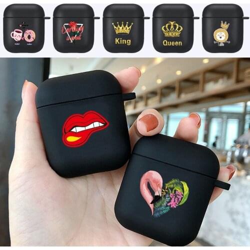 Airpods Cases for Apple Airpods1/2nd Silicone Cases Matte Print Pattern Protective Earphone Cover Case