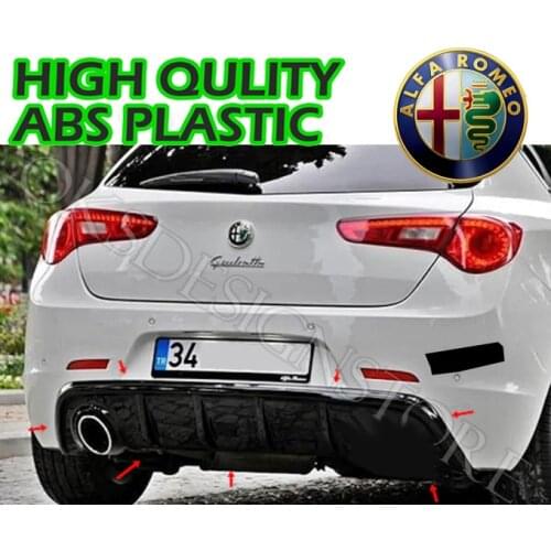 For Alfa Romeo Giulietta Series (2011-2018) Rear Bumper Diffuser ABS Plastic Gloss Blackr " SINGLE EXHAUST OUTPUT"