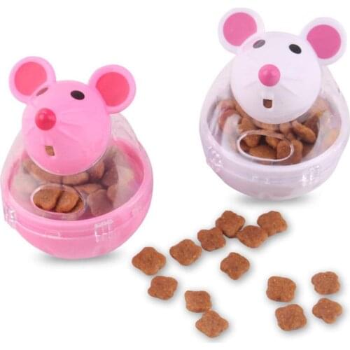 Mouse Shape Pet Leakage Food Ball Cat Dog Interactive Training Tumbler Puzzle Toy Pet Molar Chew Toys Puppy Kitten Feeder