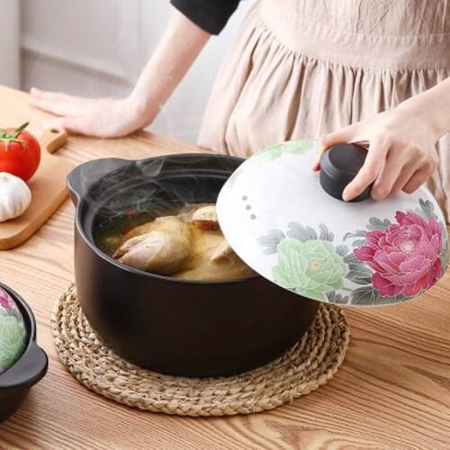 Ceramic Casserole Black Pots for Cooking Pan Saucepan Household Kitchen Supplies Korean Cookware Pan Clay Pot for Cooking