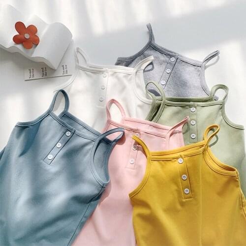 Summer Girls Clothes Toddler Kids Girls Vest Tops Cotton Sleeveless T Shirts Fashion Girls Undershirts DT062