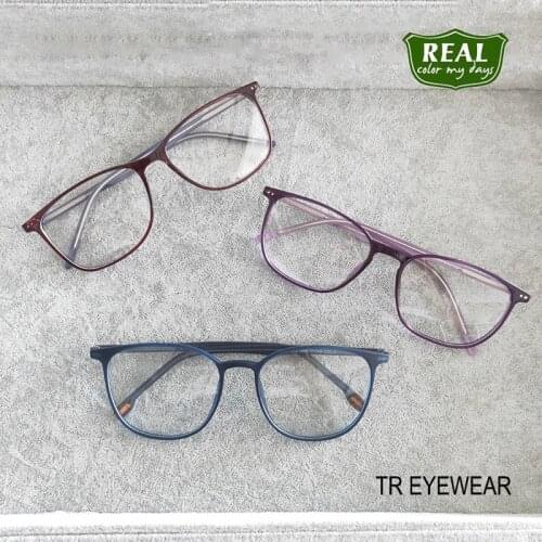 Hot Selling Ultra Light Square TR90 Optical Frame Men Women Flexible Durable Prescription Glasses