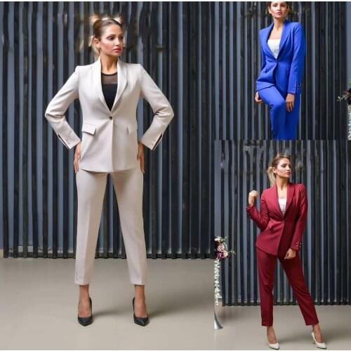 Fashion Designed Women Suits Slim Fit One Button Shawl Lapel Blazer Office Casual Daily Party Prom Jacket 2 Pieces