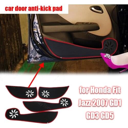 Polyester Trim Decal Carpet for Honda Fit Jazz 2007 GD1 GD3 GD5 Car Door Anti Kick Pad Sticker Protective Mat Accessories