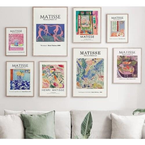 Wall Art Canvas Painting Colorful Matisse Flowers Vase Fish Window Nordic Posters And Prints Wall Pictures For Living Room Decor