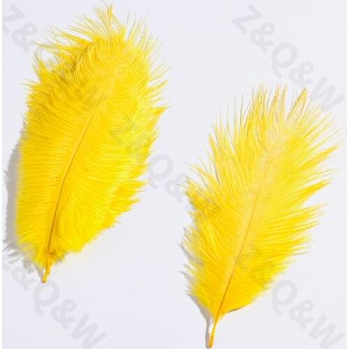 Natural 15-20CM (6-8 inches) ostrich feather dyed yellow 10-100PCS costume decoration decoration DIY crafts holiday party