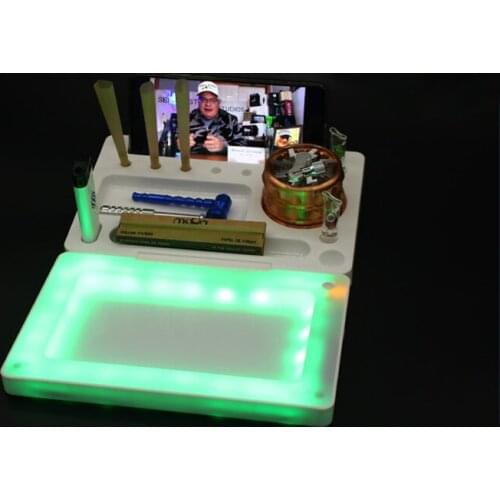 New Design Portable Rolling Tobacco Cigarette Tray Paper Hand Roller Plate USB Charging Light Up Holder Box Smoking Accessories