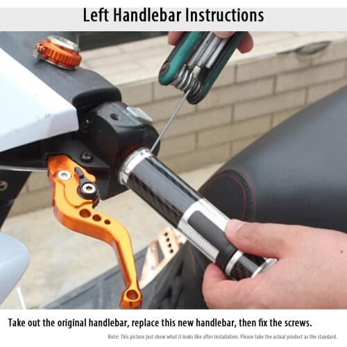 Pair of Universal Motorcycle Carbon Fiber Hand Grips 22mm Motorcycle Handlebars