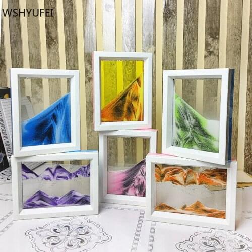 European Style Landscape Quicksand Painting Living Room Decoration PVC Hourglass Moving Sand Picture Home Decore Friend Gifts